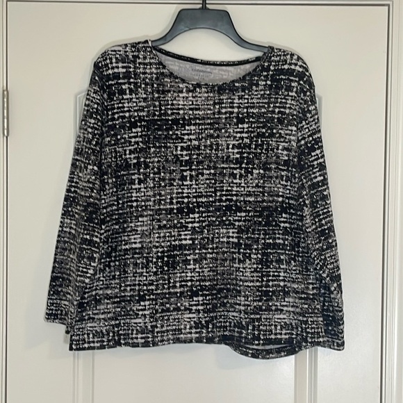 CROFT & BARROW Black and White Classic Tee Casual Shirt Size 2X - Picture 1 of 5